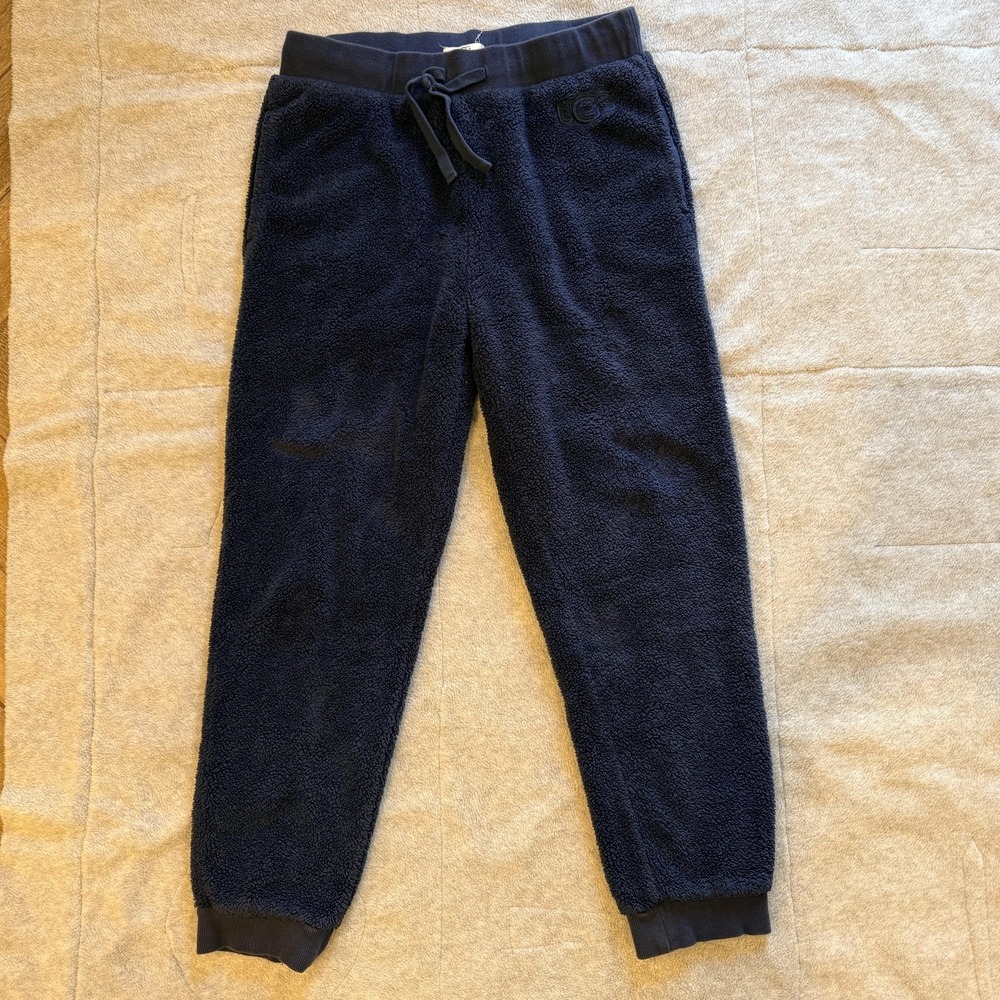 UGG Pants Womens Medium Blue Fleece Jogger Sweatpants Drawstring Cuffed Lounge